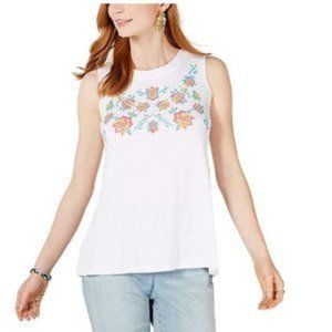 Style & Co. Sleeveless Embroidered Swing Top NEW!!